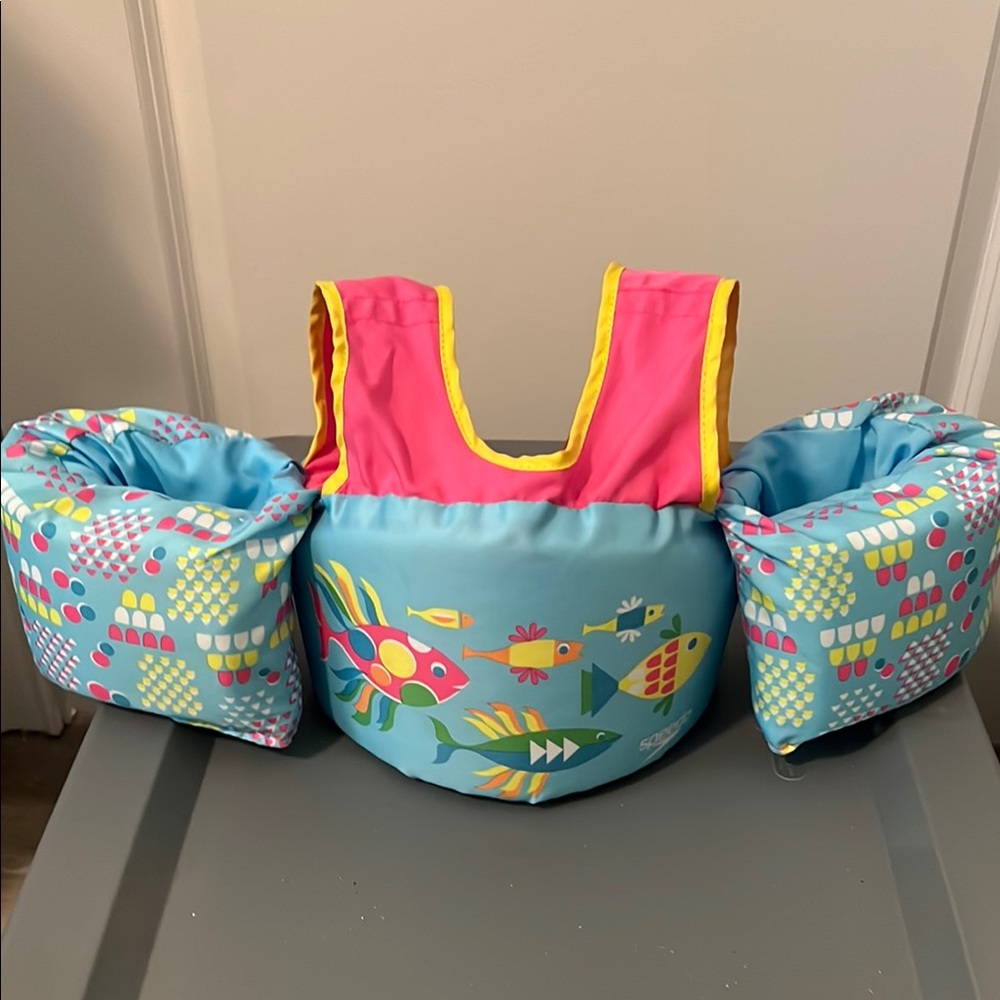 Speedo Kids Swim Vest - Pink and Blue